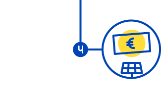 Étape 4, icone d'un billet généré par un panneau solaire